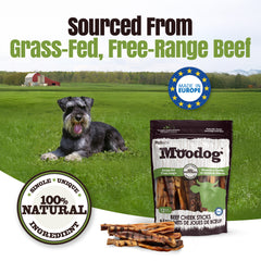 Moodog Beef Cheek Sticks - Pack of 12