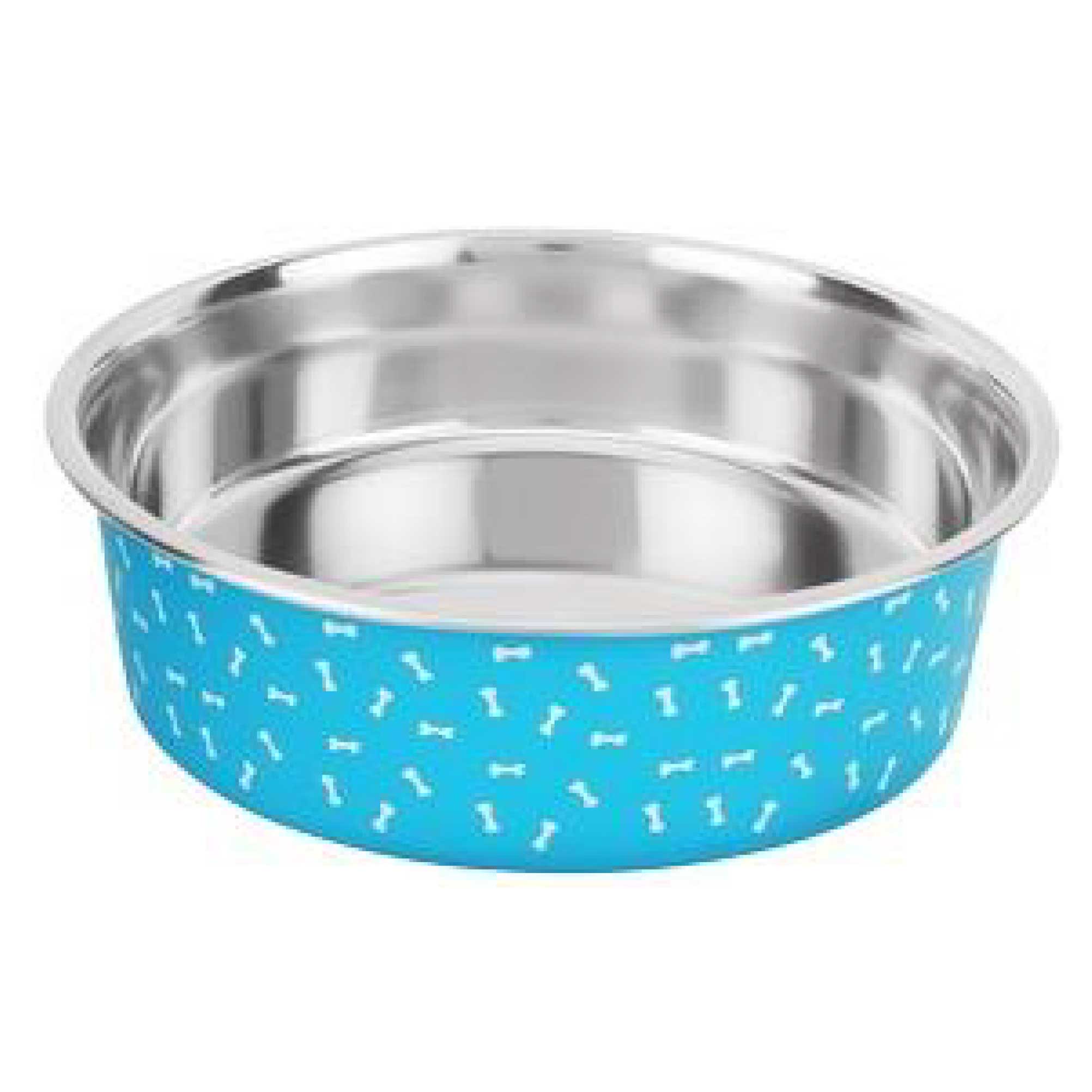 Deco-Blue Stainless Steel Bowls, No-Skid Base