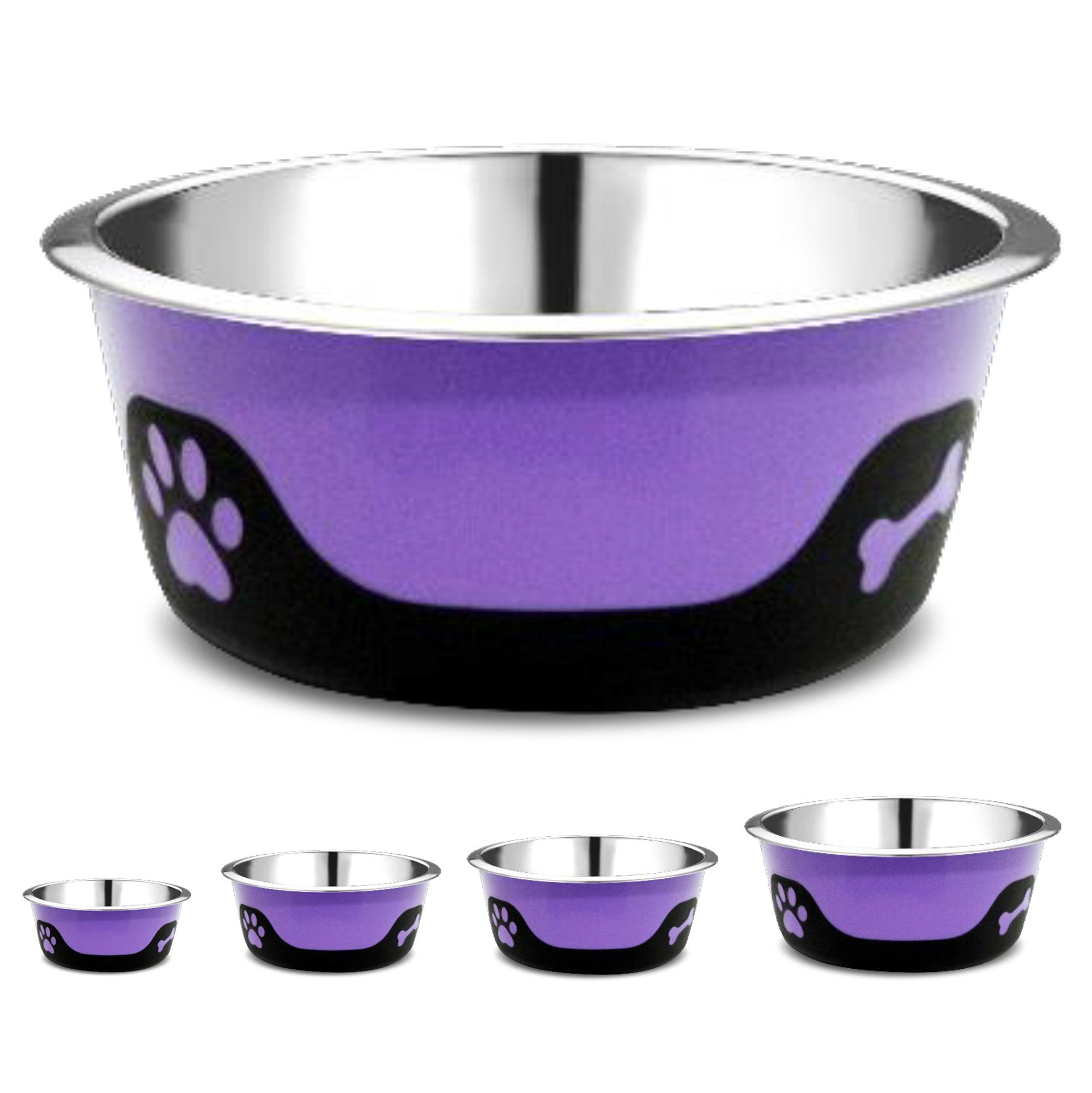 Thermocool Insulated Pet Bowls, No-Skid Base (Purple)