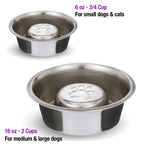 Slow Feed Reversible Stainless Steel Bowls