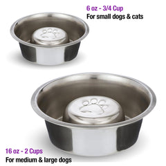 Slow Feed Reversible Stainless Steel Bowls