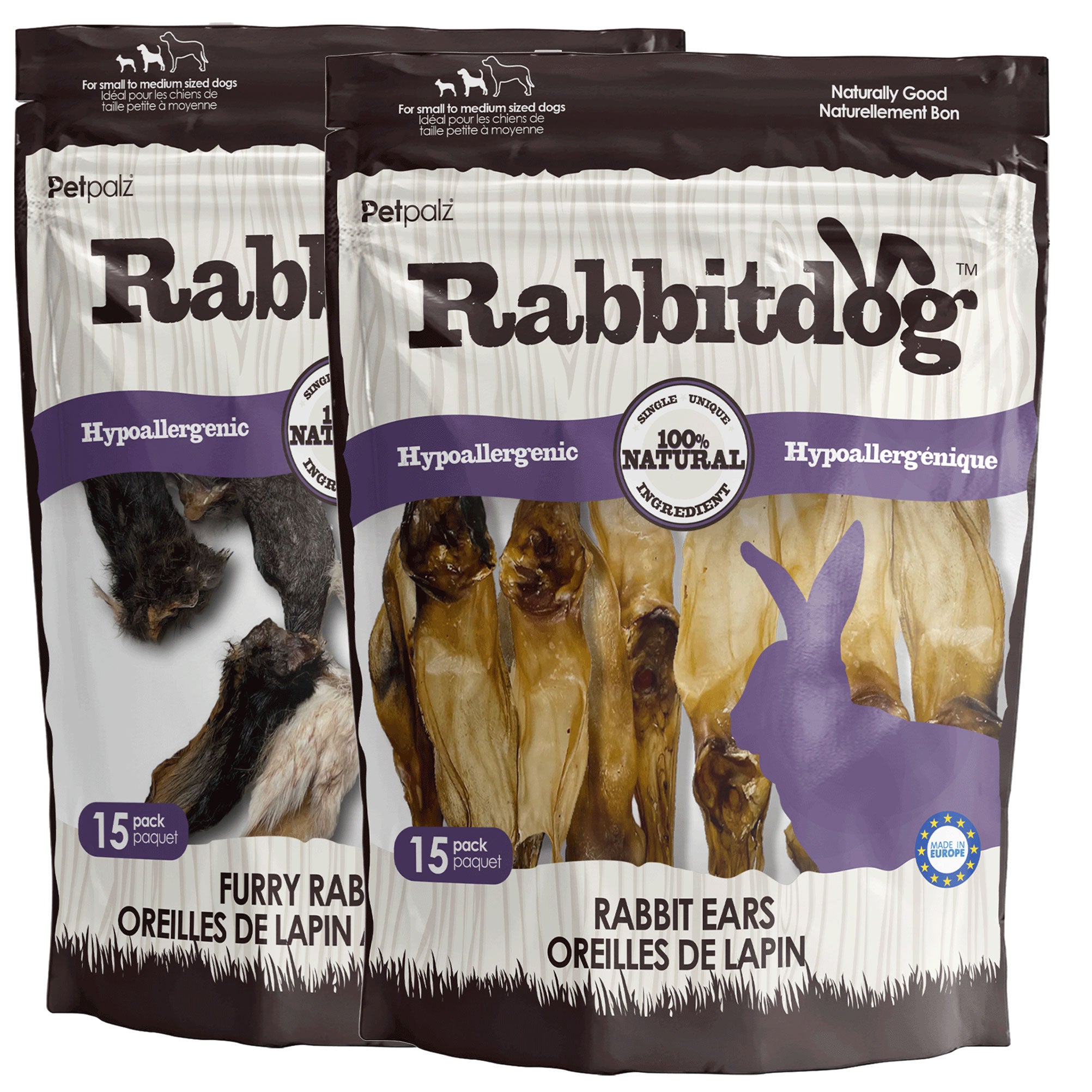 Rabbitdog Rabbit Ear Dog Chew Treats, 15 Pack – Palzandco