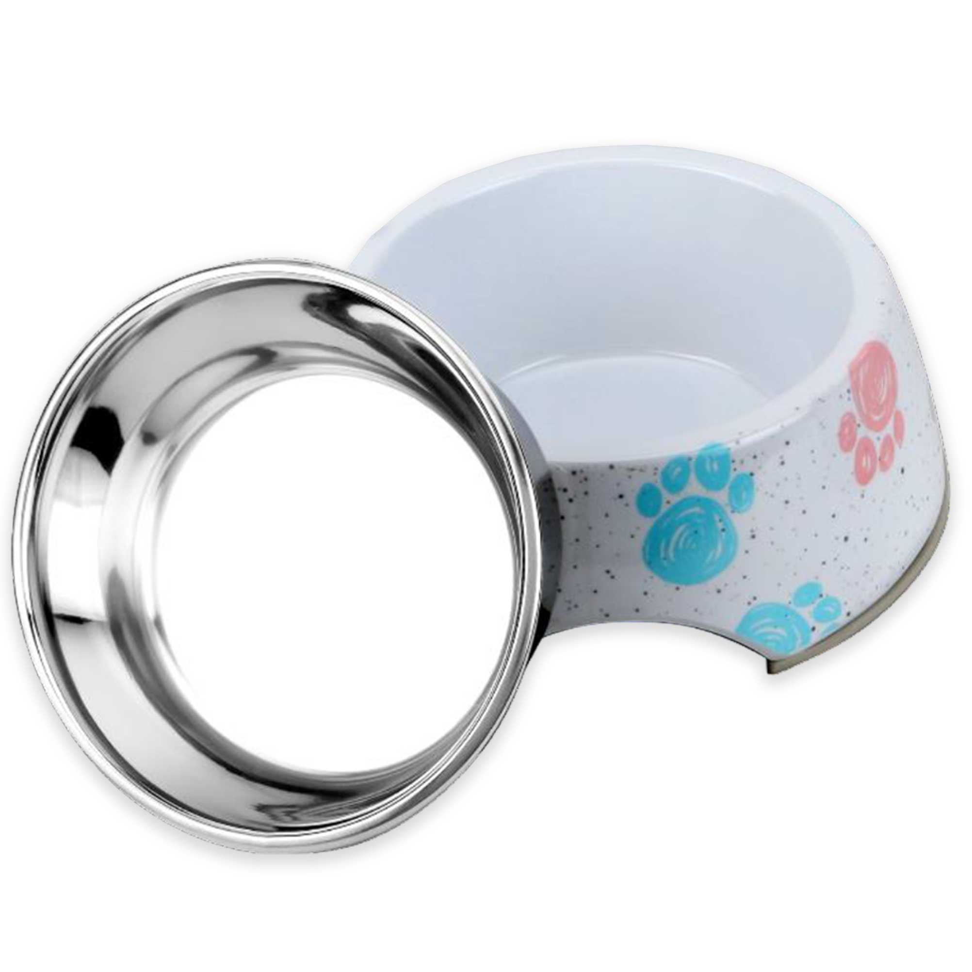 Retro Inspired Food Water Bowl, No-Skid Base