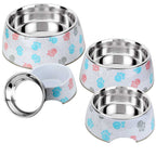 Retro Inspired Food Water Bowl, No-Skid Base