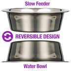 Slow Feed Reversible Stainless Steel Bowls