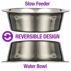 Slow Feed Reversible Stainless Steel Bowls