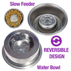 Slow Feed Reversible Stainless Steel Bowls