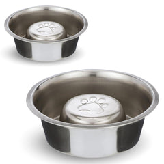 Slow Feed Reversible Stainless Steel Bowls