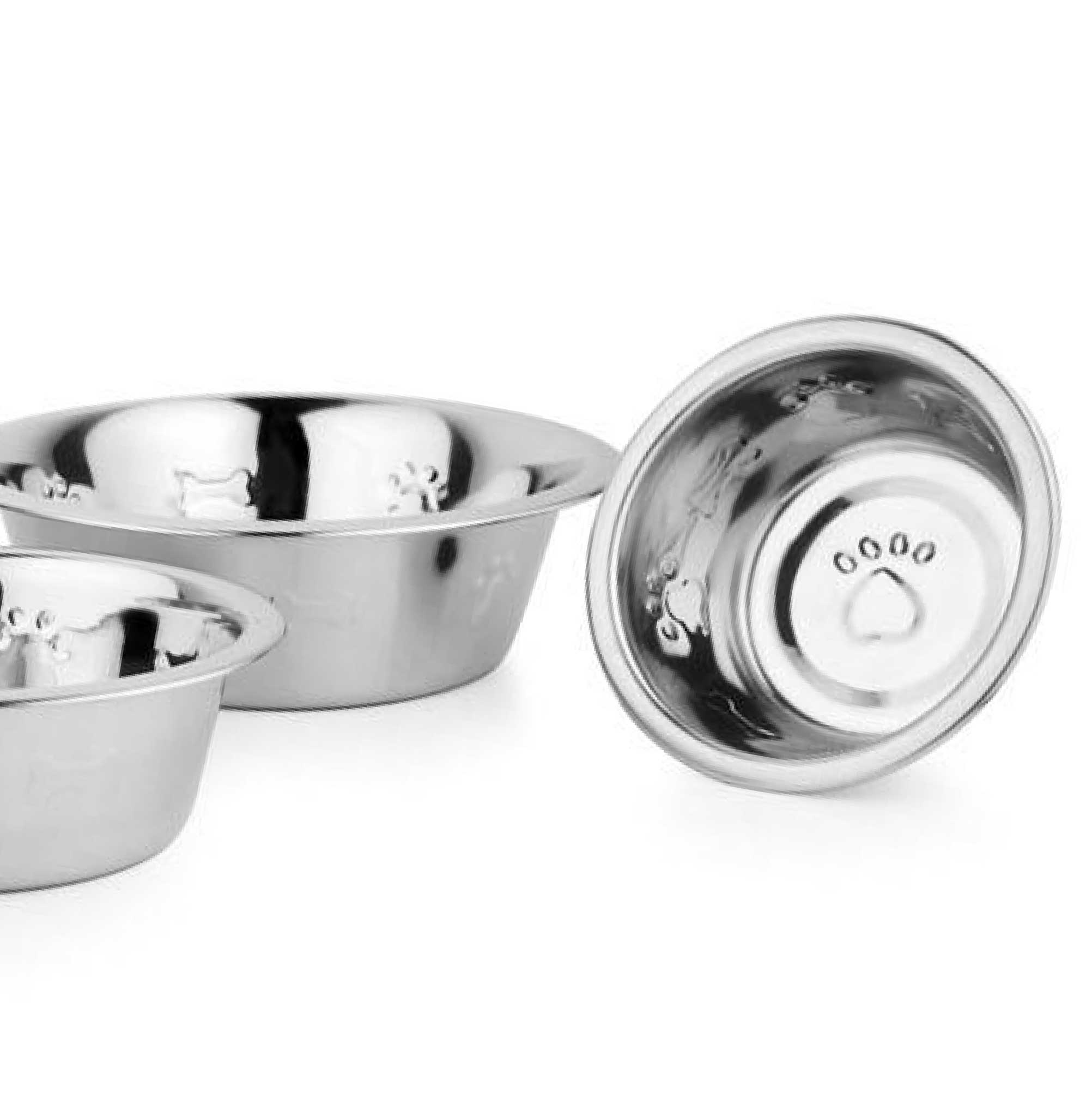 Palz&Co Stainless Steel Dog Bowl Embossed with Paw & Bone