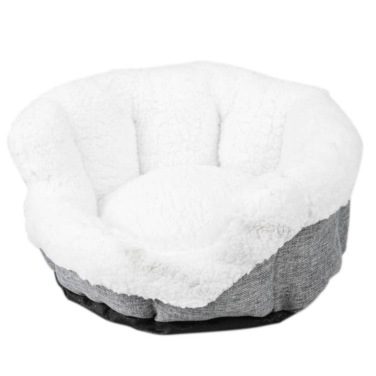 Sherpa Glove Pet Bed - Gray Color, Sherpa Lining, 3 Sizes