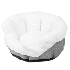 Sherpa Glove Pet Bed - Gray Color, Sherpa Lining, 3 Sizes