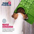 Paw Puzzle Silicone Slow Feeding Mat - Large Green