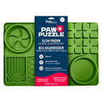 Paw Puzzle Silicone Slow Feeding Mat - Large Green