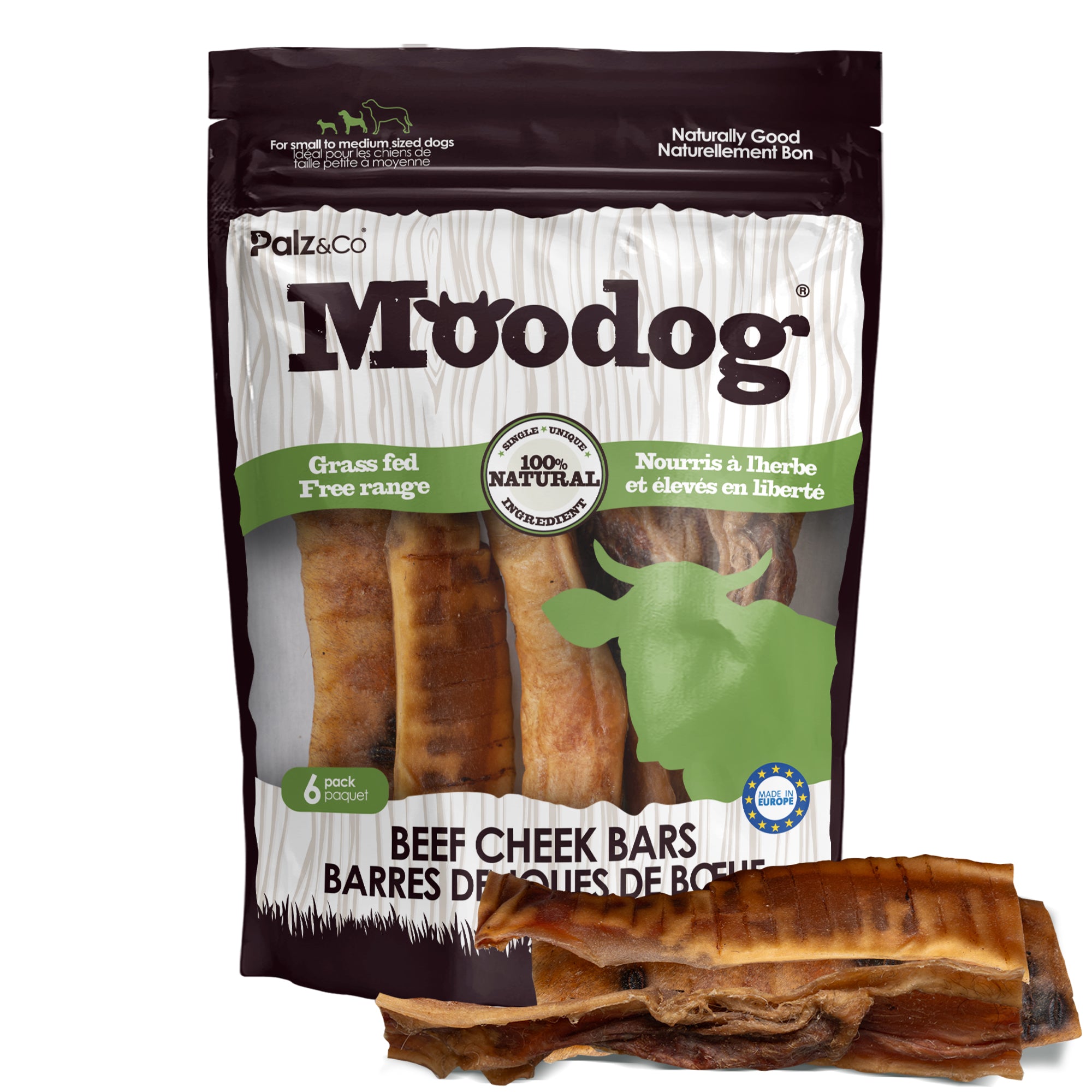 Moodog Beef Cheek Bars - Pack of 6