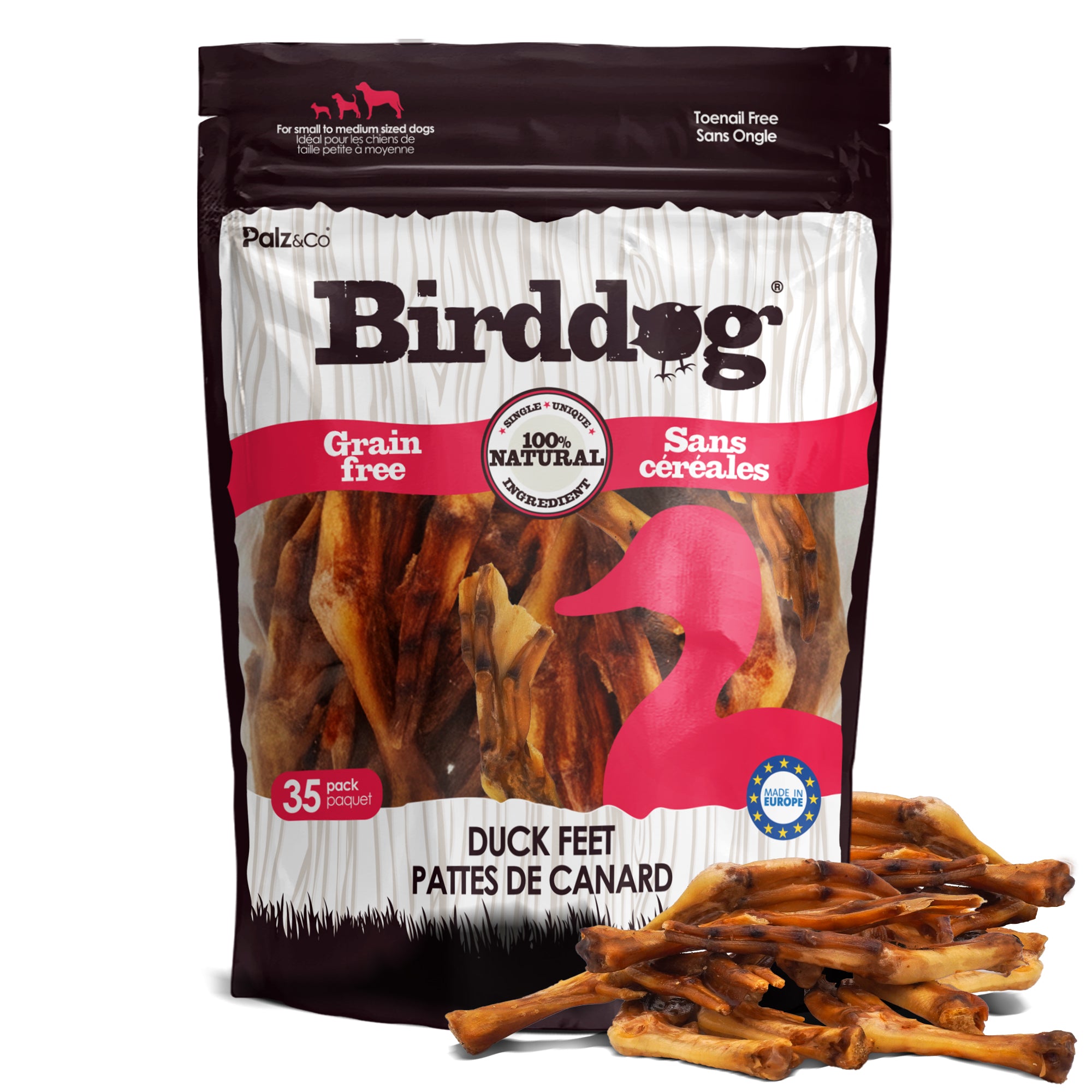 Birddog Duck Feet Chews (no nails) - Pack of 10 & 35