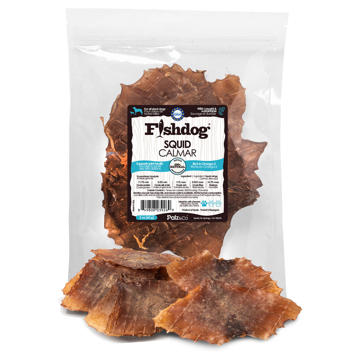 Fishdog Dehydrated Squid - 2 oz (60g)