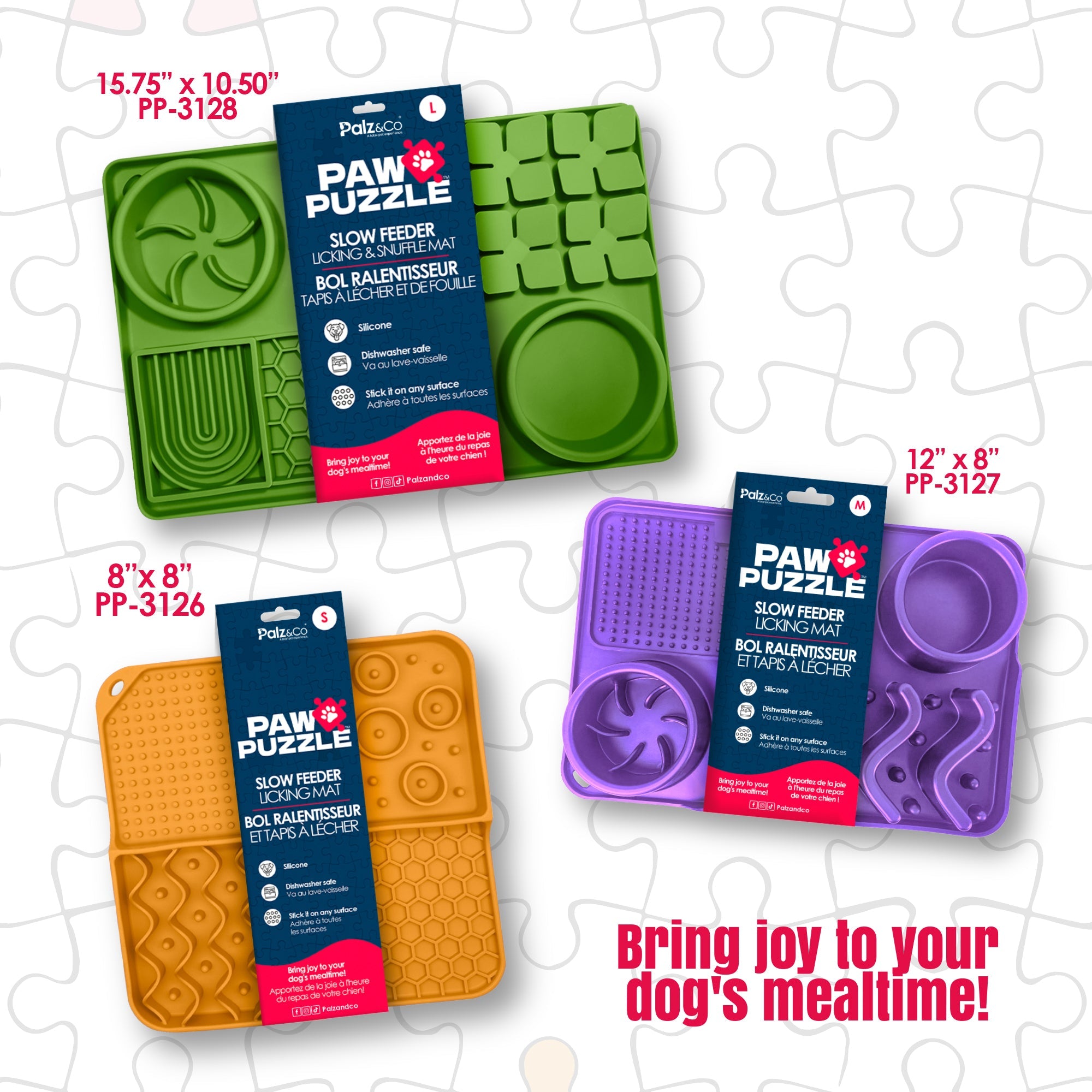 Paw Puzzle Silicone Slow Feeding Mat - Medium Purple