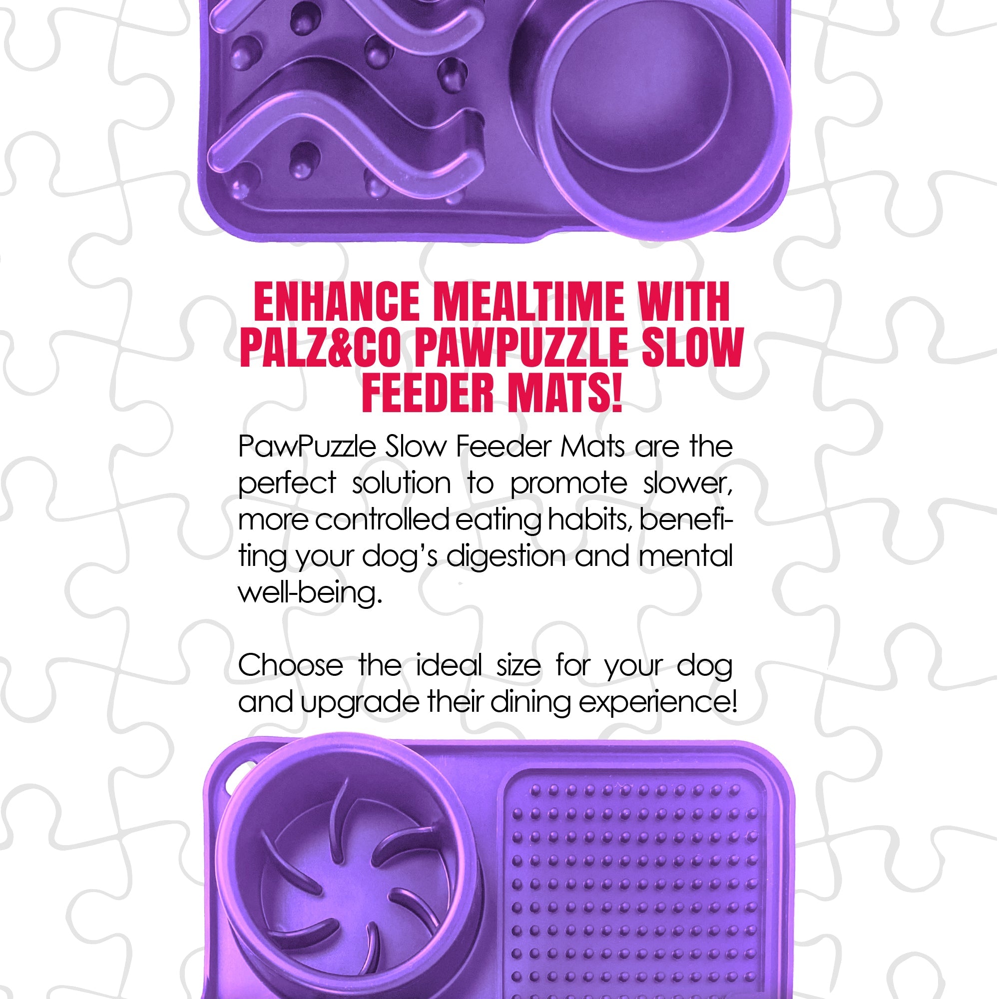 Paw Puzzle Silicone Slow Feeding Mat - Medium Purple
