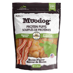 Front view of MooDog Protein Puffs Bacon, Wholesale