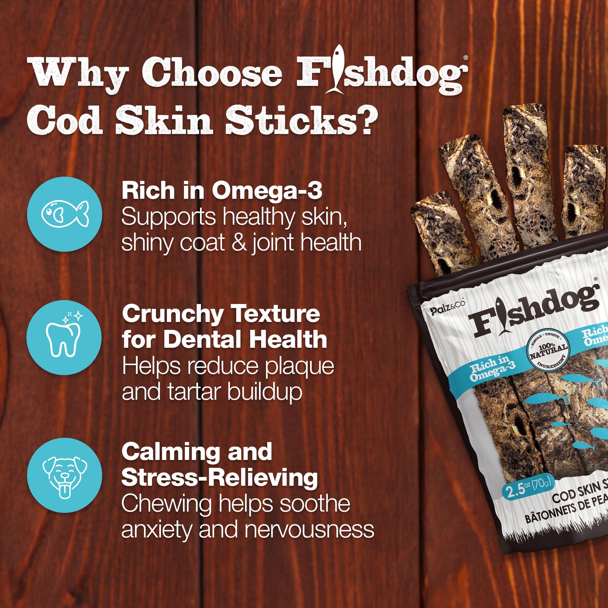 Fishdog Cod Sticks - 2.5 oz