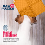 Paw Puzzle Silicone Slow Feeding Mat - Small Orange