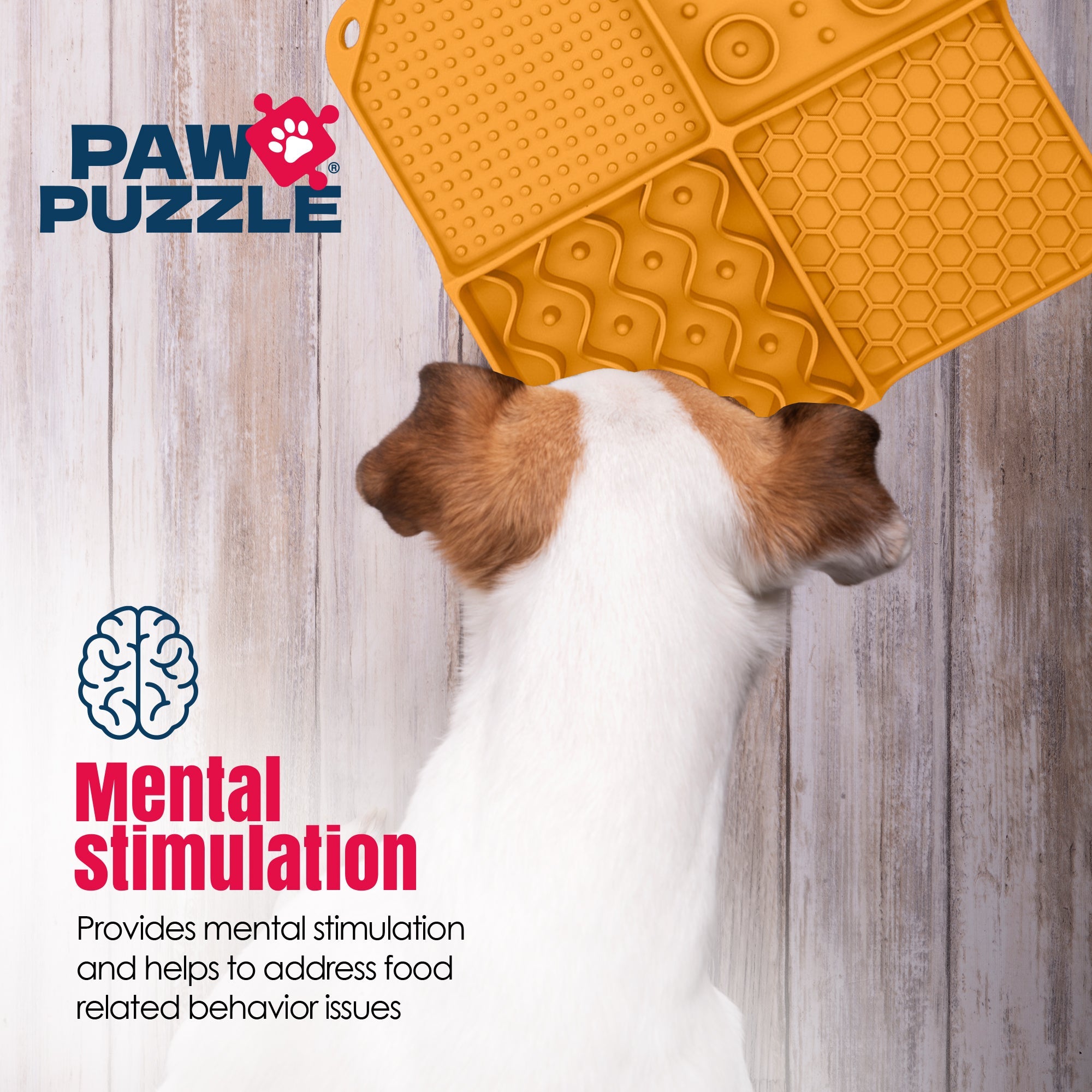 Paw Puzzle Silicone Slow Feeding Mat - Small Orange