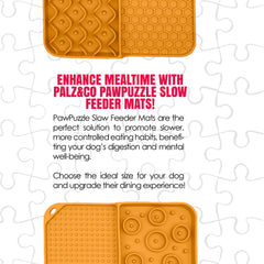 Paw Puzzle Silicone Slow Feeding Mat - Small Orange